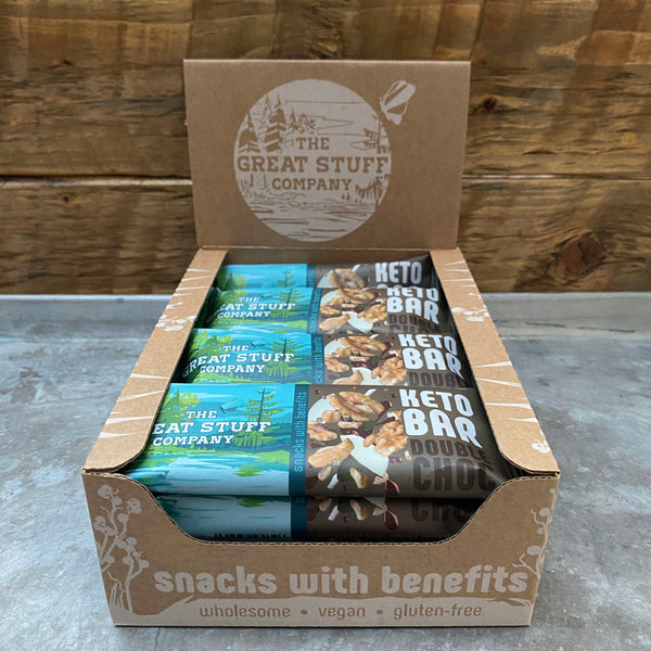 Baked Keto Bar - Double Choc & Walnuts - 12 x 40g bars