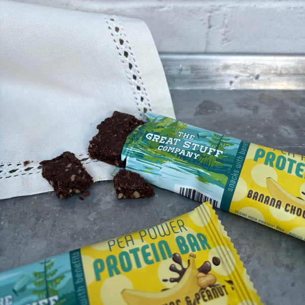 Pea Power Protein Bar - Banana Choc with Peanuts & Protein Crispies- box of 12 bars
