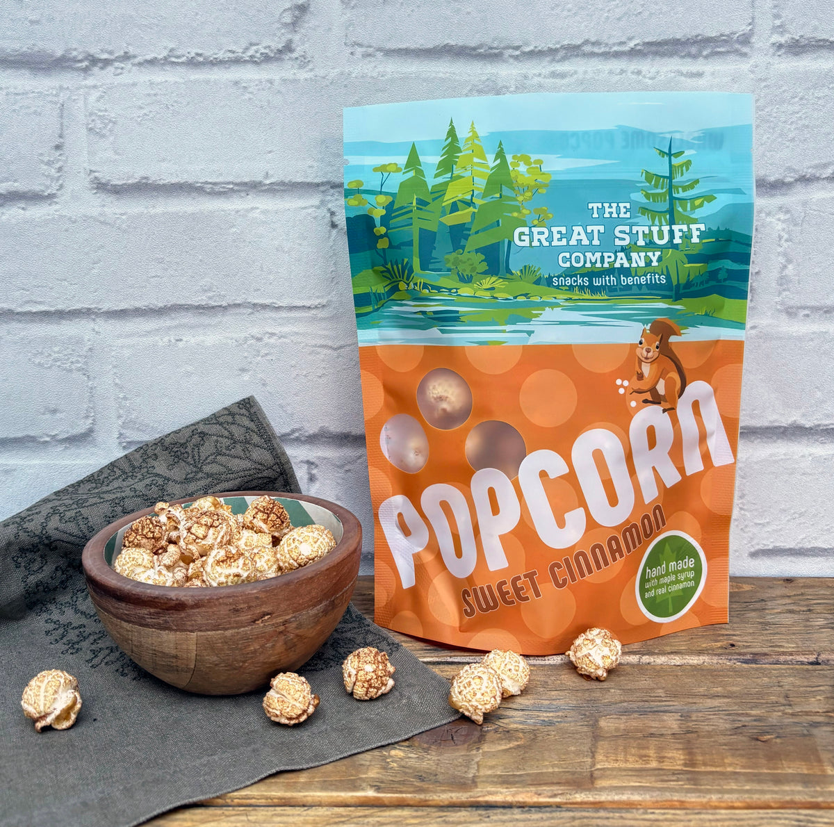 No.148★Premiumシリーズ⑳★マットホンモロコ★popx★ Sweet Cinnamon Popcorn with maple syrup - 40g pouch