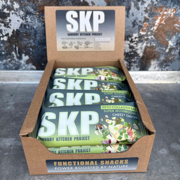SKP - Savoury Kitchen Project - Collagen Bar - Super Mushroom & Cheezy Onion, 12 bars