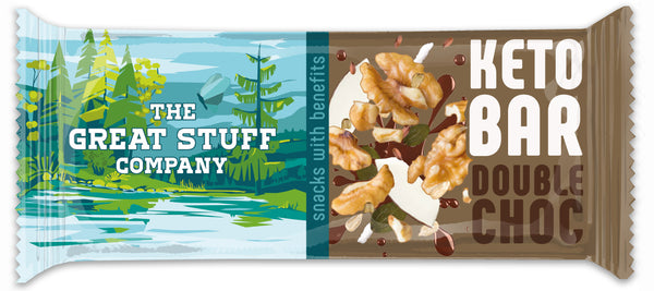 Baked Keto Bar - Double Choc & Walnuts - 12 x 40g bars