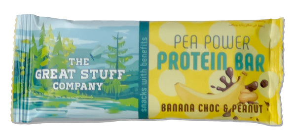 Pea Power Protein Bar - Banana Choc with Peanuts & Protein Crispies- box of 12 bars