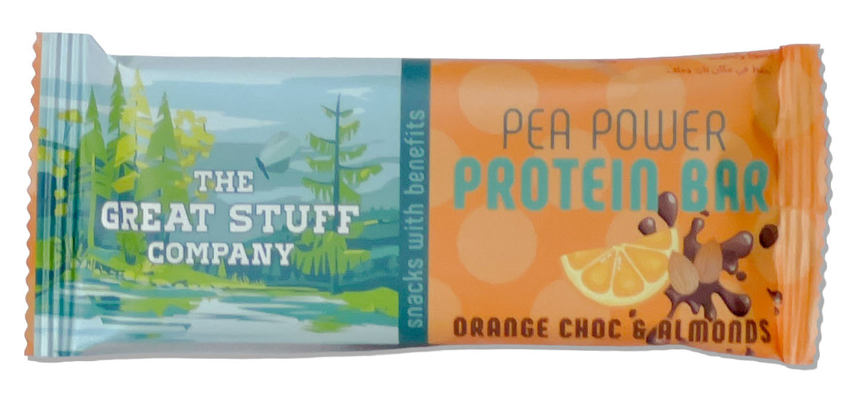 Pea Power Protein Bar - Orange Choc with Almonds and protein crispies ...