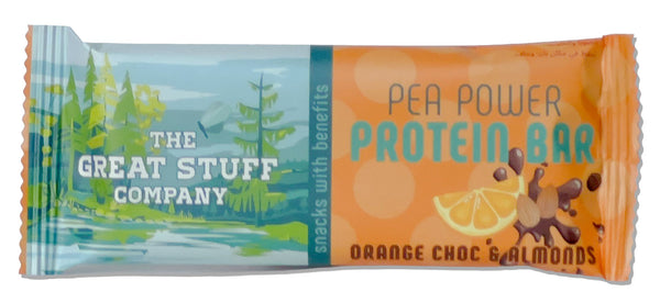 Pea Power Protein Bar - Orange Choc with Almonds and protein crispies - 12 bars