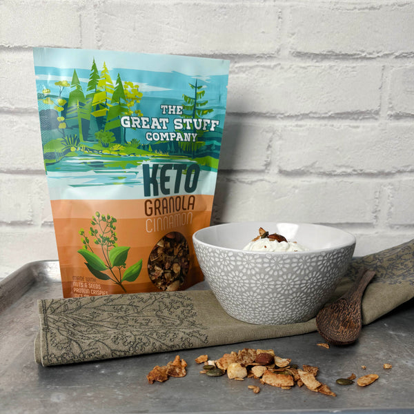 Keto Granola with MCT oil and Protein Crispies- Cinnamon - 330g bag