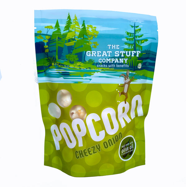 Cheezy Onion Popcorn with Olive Oil (large mushroom size)- 40g pouch