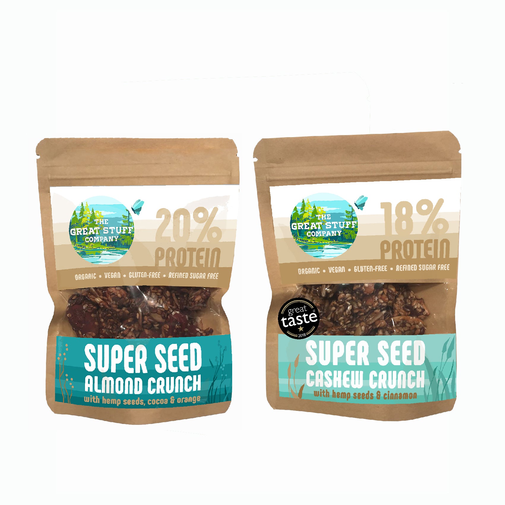 Super Seed Almond & Cashew Crunch - Mixed Box - 10 bags - free shipping