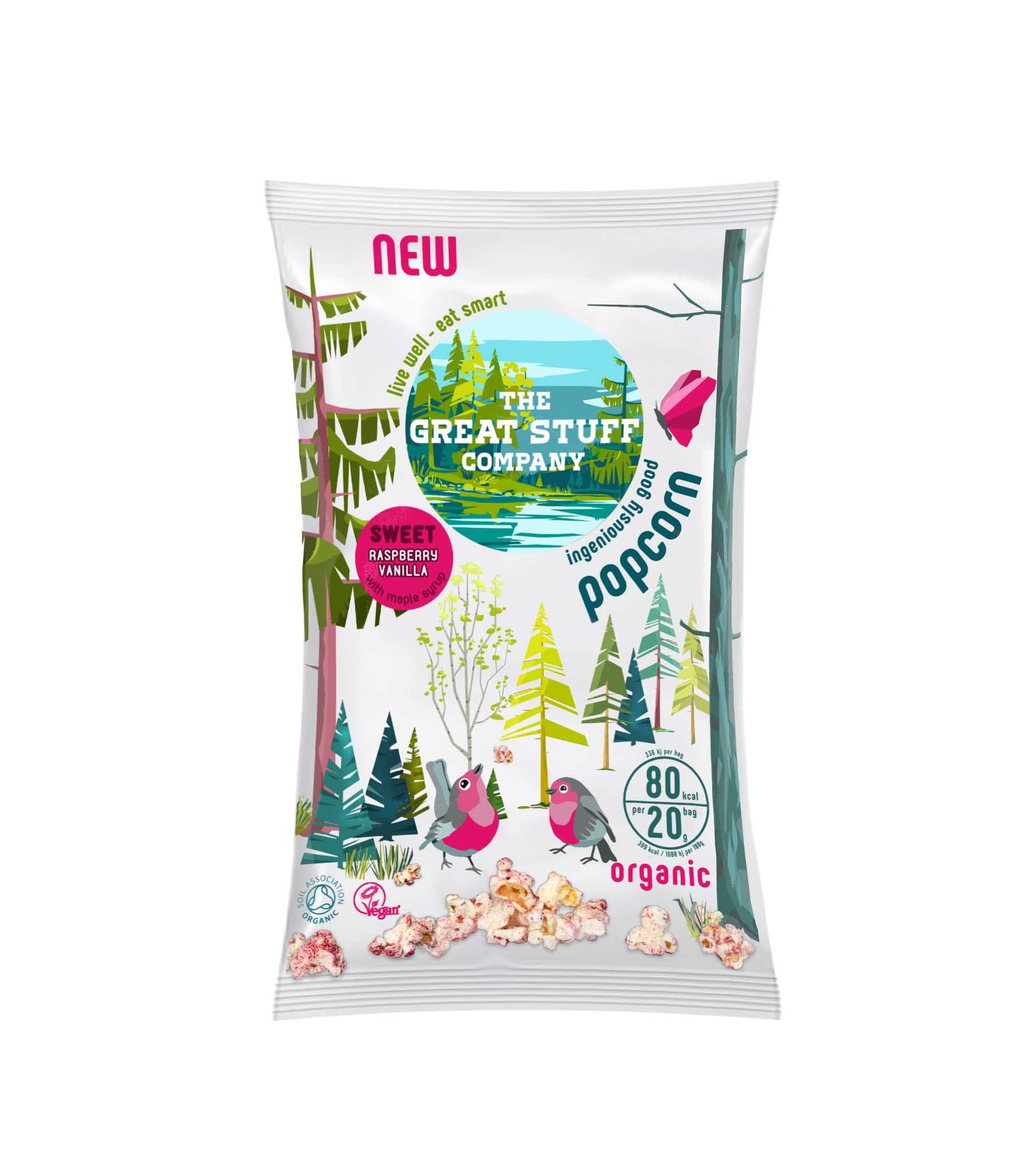 Sweet Raspberry Vanilla Popcorn (Organic) - free shipping